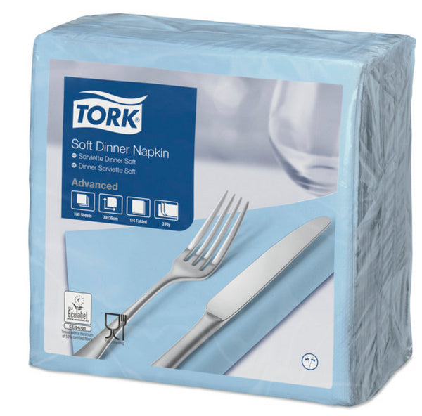 Serviette Tork hellblau 39 x 39 cm